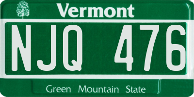 VT license plate NJQ476