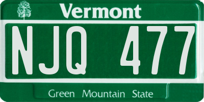 VT license plate NJQ477