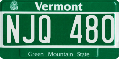 VT license plate NJQ480