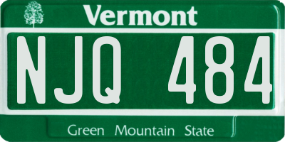 VT license plate NJQ484