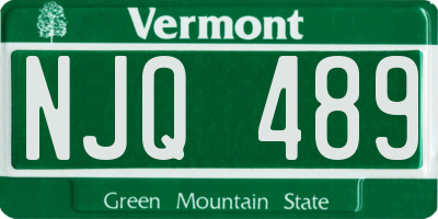 VT license plate NJQ489