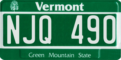 VT license plate NJQ490
