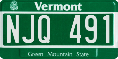 VT license plate NJQ491