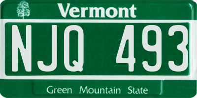 VT license plate NJQ493