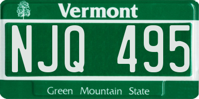 VT license plate NJQ495