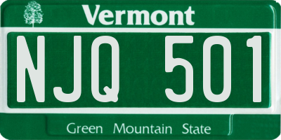 VT license plate NJQ501
