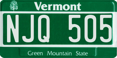 VT license plate NJQ505