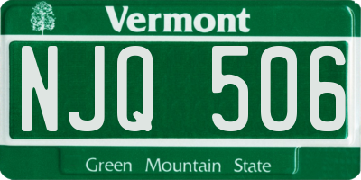 VT license plate NJQ506