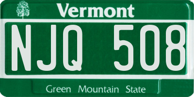 VT license plate NJQ508
