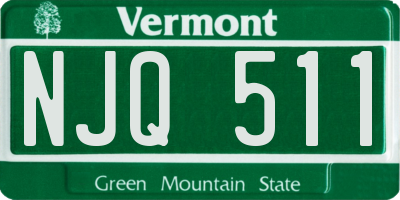 VT license plate NJQ511