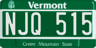 VT license plate NJQ515