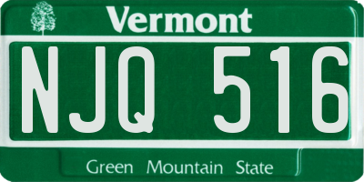 VT license plate NJQ516