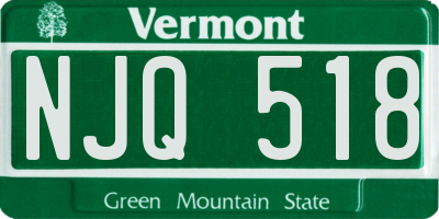 VT license plate NJQ518