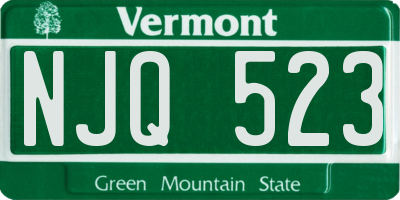 VT license plate NJQ523