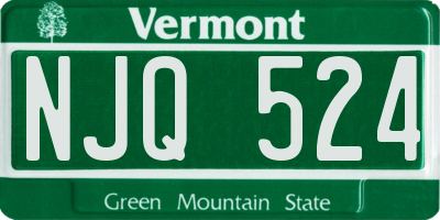 VT license plate NJQ524