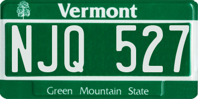 VT license plate NJQ527