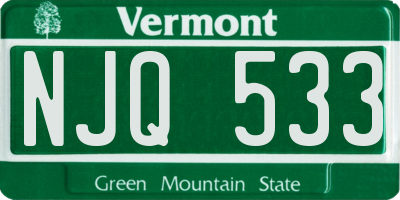 VT license plate NJQ533