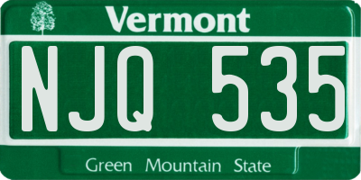 VT license plate NJQ535