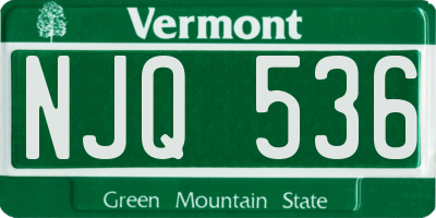 VT license plate NJQ536