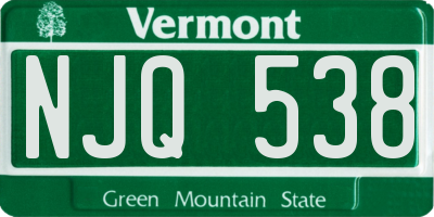 VT license plate NJQ538