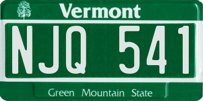 VT license plate NJQ541