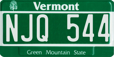 VT license plate NJQ544