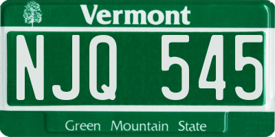 VT license plate NJQ545