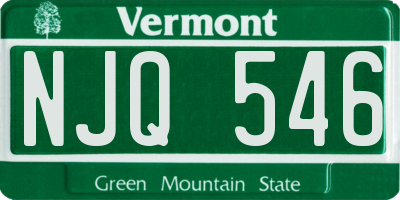VT license plate NJQ546