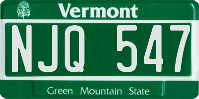 VT license plate NJQ547