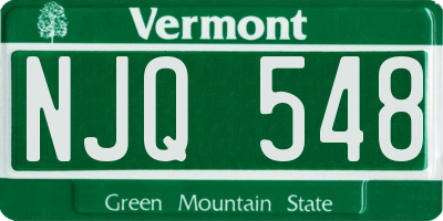 VT license plate NJQ548