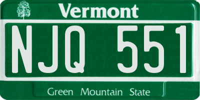VT license plate NJQ551