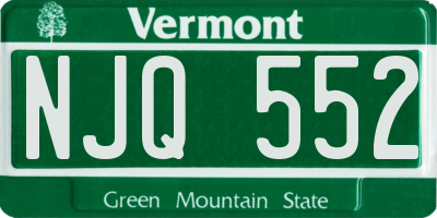 VT license plate NJQ552