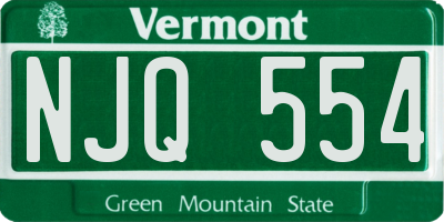 VT license plate NJQ554
