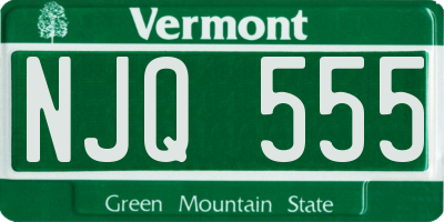 VT license plate NJQ555