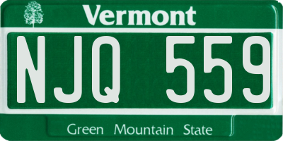 VT license plate NJQ559