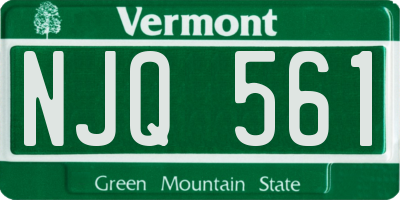 VT license plate NJQ561