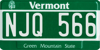VT license plate NJQ566