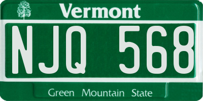 VT license plate NJQ568