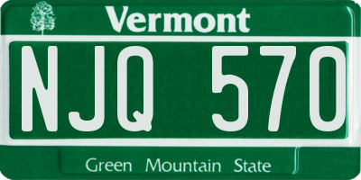 VT license plate NJQ570