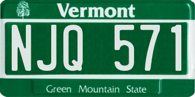 VT license plate NJQ571