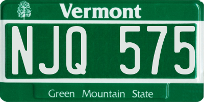 VT license plate NJQ575