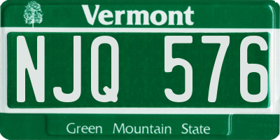 VT license plate NJQ576
