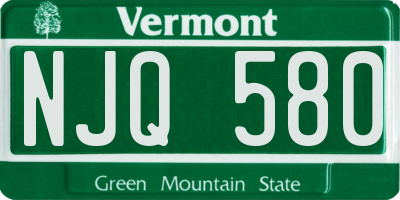 VT license plate NJQ580