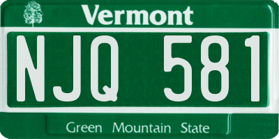 VT license plate NJQ581