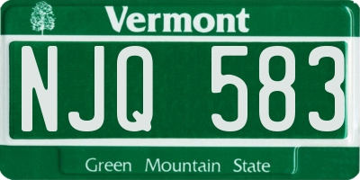 VT license plate NJQ583