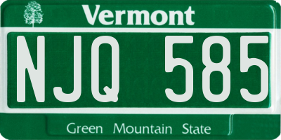 VT license plate NJQ585