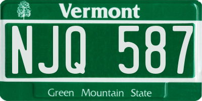 VT license plate NJQ587