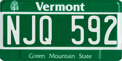 VT license plate NJQ592