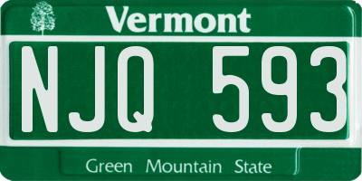 VT license plate NJQ593