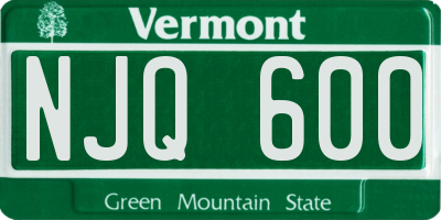 VT license plate NJQ600